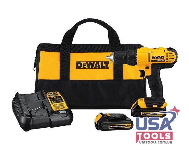 Дриль-шурупокрут (2 х 1.3 Аг) 18/20В Li DeWALT DCD771C2 (комплект)
