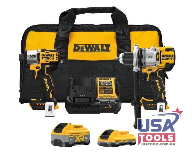 Набір шурупокрутів безщіткових (4.0 + 8.0 А/г) 18/20В Li DeWALT DCK2101QQ1WW1 (комплект)