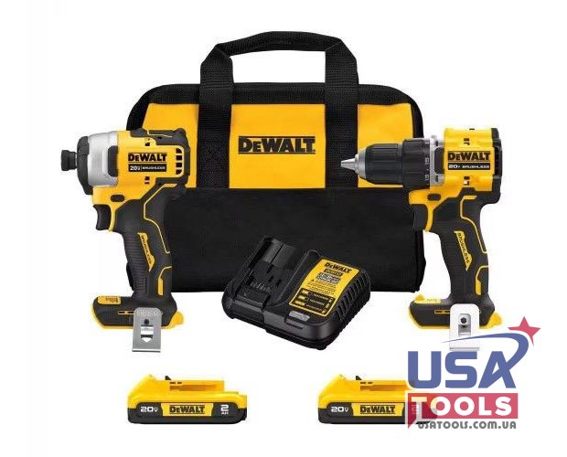 Набір безщіткових шурупокрутів 18/20В 2 x 2.0 Аг Li Atomic DeWALT DCK225D2