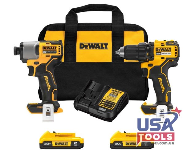 Набор шуруповертов компактных бесщеточных (2 x 2.0 А/г) 18/20В Li DeWALT DCK227D2 (комплект)