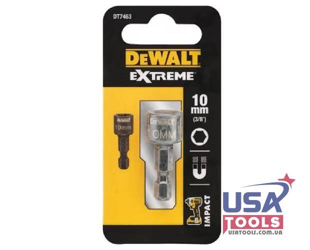 Ударная магнитная гаечная головка на 10 мм. DeWALT DT7463
