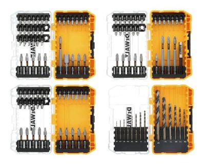 Набір з 110 шт ударних аксесуарів ToughGrip у 4 кейсах DeWALT DWA110SET