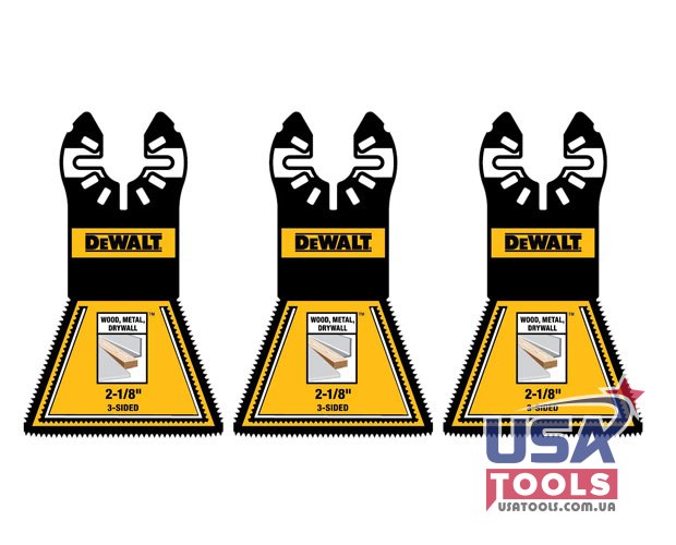 Набір демонтажних тристоронніх полотен 54 мм 3 шт для мультитула DeWALT DWA4283-3