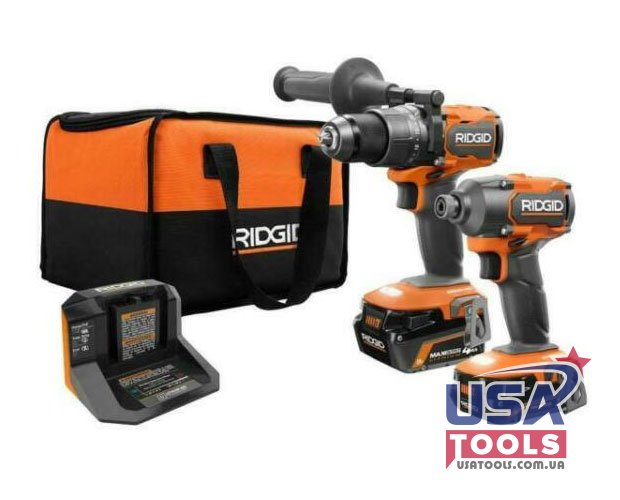 Набір безщіткових шурупокрутів (2.0 + 4.0 Аг) 18В Li Ridgid/AEG R9208 (комплект)
